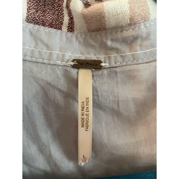 Free People wesley ivory plaid button down top - Size: Large - Picture 8 of 9